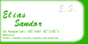 elias sandor business card